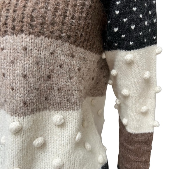 LOVE SAM Patchwork Alpaca Women Sweater 3D Kelly sweater Art to Wear Chunky Y2K - Picture 6 of 12